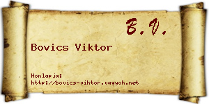 Bovics Viktor névjegykártya